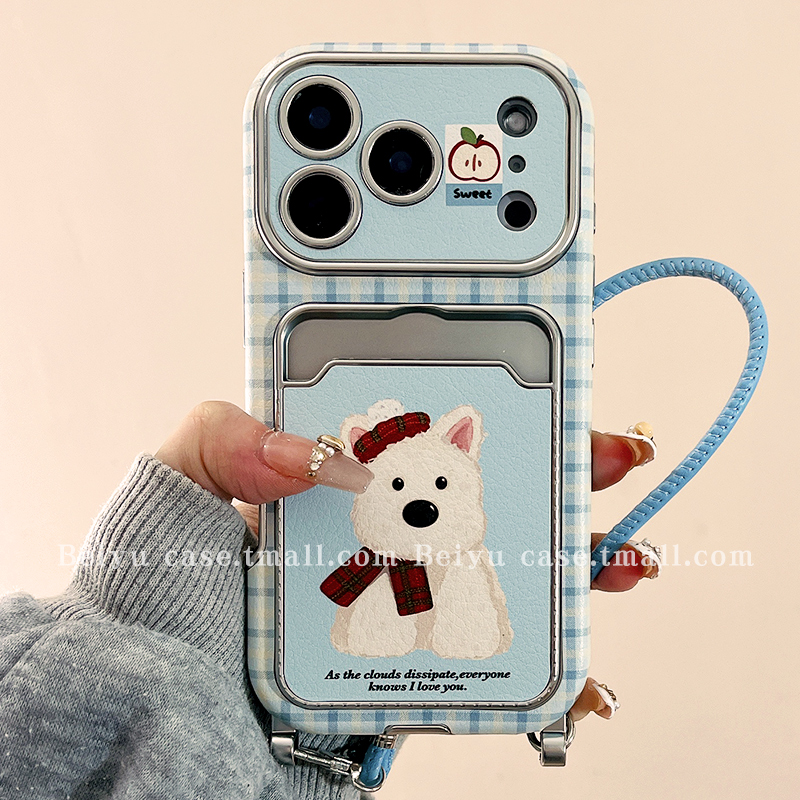 西高地小狗卡包适用苹果手机壳