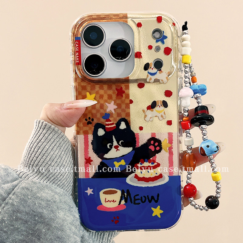复古趣味可爱猫咪蛋糕适用苹果17Promax手机壳iphone16pro新款15pro小众13带链条15创意17pro硅胶14全包女款,3C数码配件,手机保护套/壳,淘宝优惠券,粉丝福利购,淘宝优惠卷