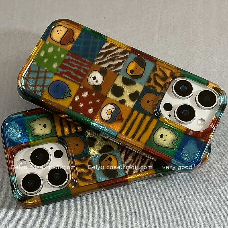 秋冬复古拼接jellycat适用苹果16Promax手机壳可爱iphone15pro新款14小众女14pro硅胶13卡通创意16网红全包15