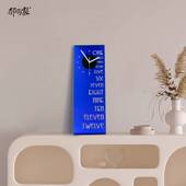 郝可家创意挂钟亚克力热弯细长条静音客厅会议室办公室个性 大挂表