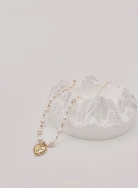 Marmelade夏新款港风高级法式浪漫珍珠项链浪漫K金爱心2024年