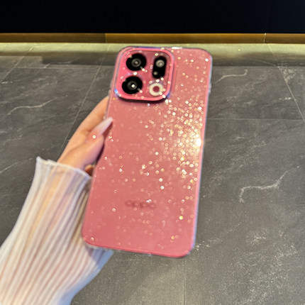 【实物超美】适用于oppofindx9手机壳新款reno15星空细闪全包镜头x8s轻薄透明x8ultra高颜值x7防摔14奢华13硬