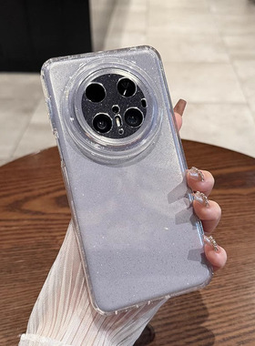氛围感闪粉适用于华为mate70pro+手机壳新款17透明硅胶huaweimate70全包镜头直角边简约高级感女款防摔
