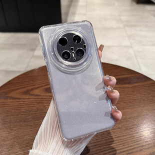 防摔 17透明硅胶huaweimate70全包镜头直角边简约高级感女款 氛围感闪粉适用于华为mate70pro 手机壳新款