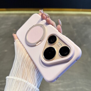 液态硅胶80Pro磁吸支架Pura70全包简约纯色mate70追剧防摔60 适用于华为Pura80手机壳新款 可360°自由旋转