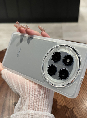 适用于荣耀x60pro手机壳新款轻薄透明x70全包带镜头膜x50GT简约500Pro高级感防摔magic7商务软套魔术7男女400