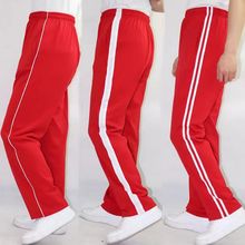 校服裤子红色二条杠学生小学生加绒加厚初中中学生直筒校裤两条杠