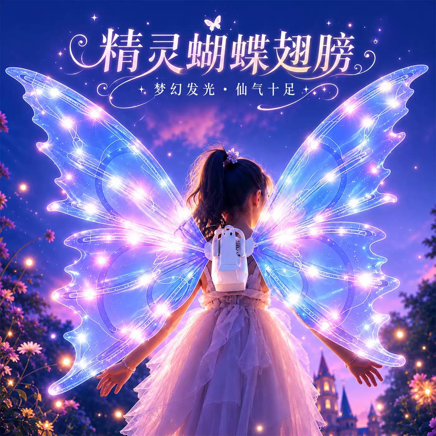 蝴蝶翅膀背饰儿童电动发光玩具30