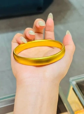 泥鳅手镯女款加宽磨砂宽面素圈