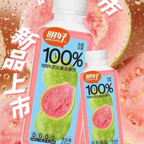 明好芭乐果汁饮品瓶装清爽解腻无菌冷灌休闲解馋饮品420mlx5瓶装