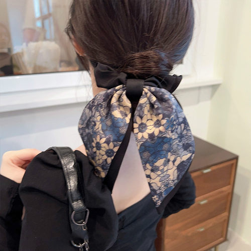 复古油画！蝴蝶结飘带发圈！