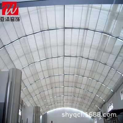 厂家供应手动电动天棚帘商场酒店体育场馆会馆等场所遮阳天棚窗帘