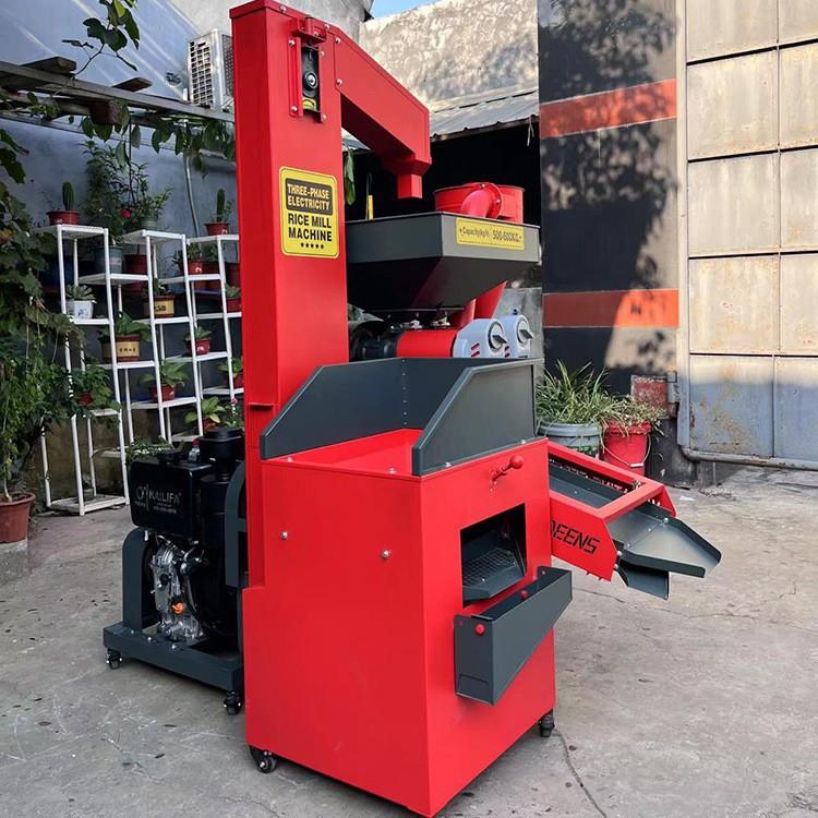 新款打米机柴电两用水稻碾米机自动上料稻谷去壳机排杂去石碾米机