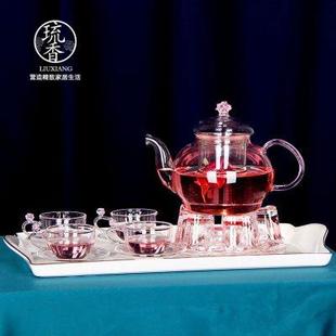 花茶壶泡红茶器蜡烛加热茶杯英式 家用耐高温玻璃茶具套装 下午茶壶