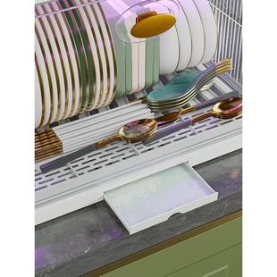 桌面消毒沥水箱防尘水杯咖啡玻璃杯置物架子茶杯架茶具储物收纳盒