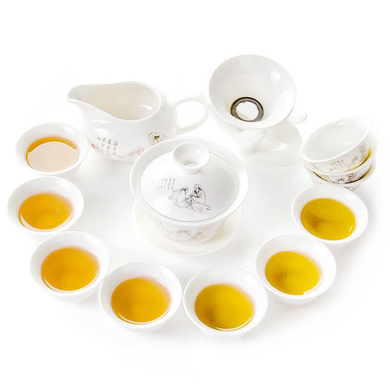 特价茶具套装功夫茶具陶瓷茶杯茶壶套装白瓷整套青花瓷杯盖碗茶具