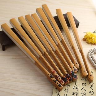 玉竹折扇文玩包袱頭扇子空白宣紙水墨國畫扇收藏扇