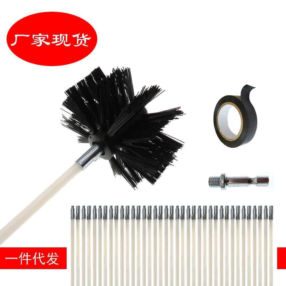 跨境电钻管道刷 41/62cm杆烘干机烟道刷尼龙杆烟囱清洁电动刷
