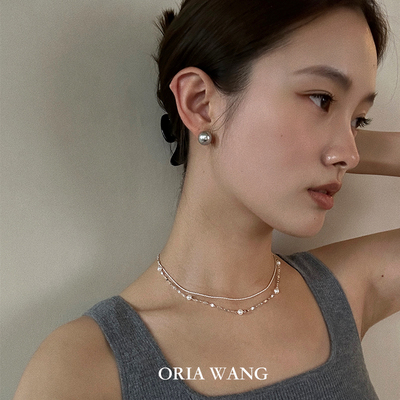 ORIAWANG 意大利进口简约精致百搭叠戴S925纯银雪花项链锁骨链女
