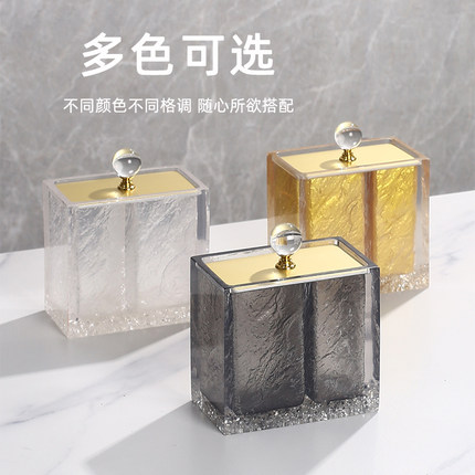 2023新款棉签收纳盒家用高档牙签筒北欧棉签棒牙线牙签盒二合一