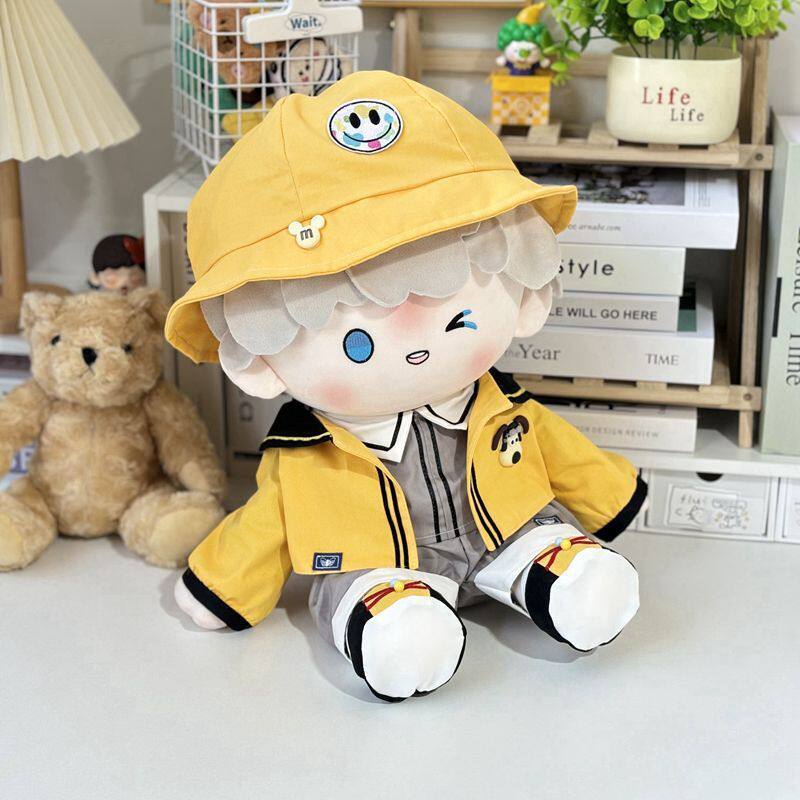 汪汪奶豆4点套娃衣棉花娃娃40cm坐姿一番赏体闲帅气装超萌小衣