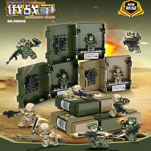 乐玩LW90096军事特种兵人仔武器带展示盒装甲拼插孩积木礼物
