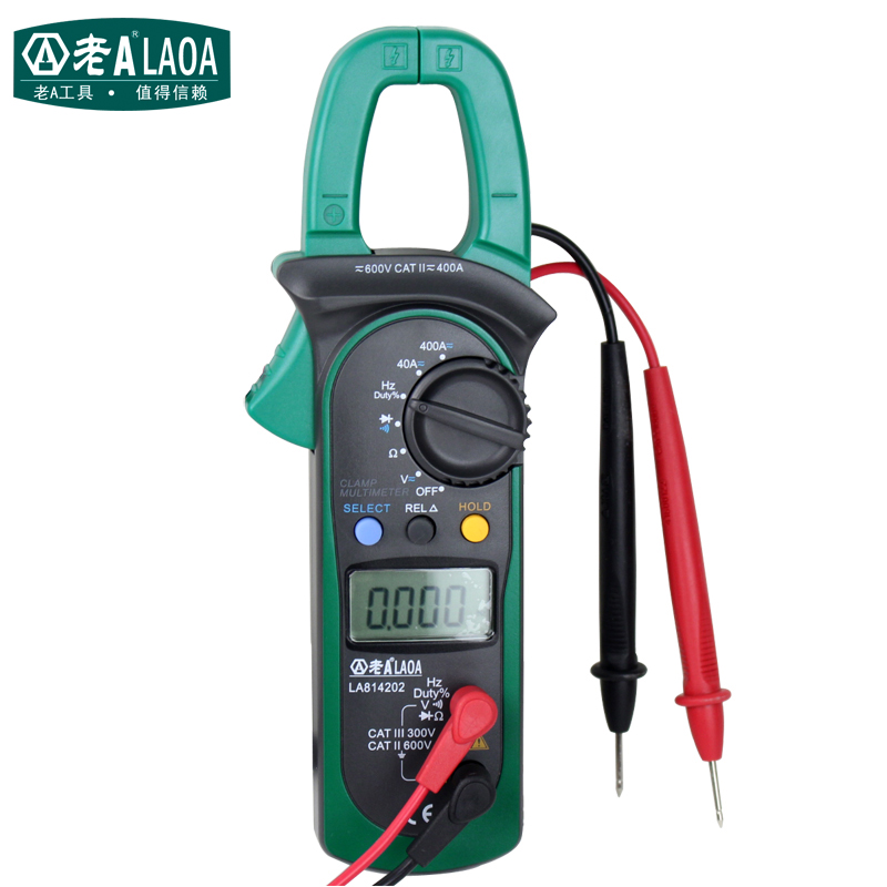 老A 3-3/4数字交直流钳形万用表 钳形表数显万用表LA814202