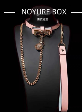 蝴蝶结皮质choker项圈牵引绳刻字