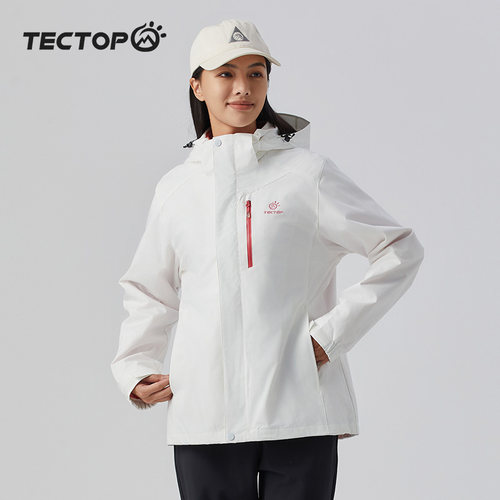 探拓户外冲锋衣女三合一外套男冬季加厚保暖可拆卸防水防风登山服