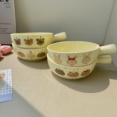 可爱小熊奶油风餐具套装