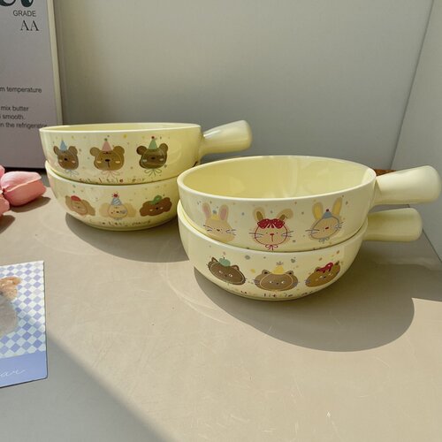 可爱小熊奶油风餐具套装