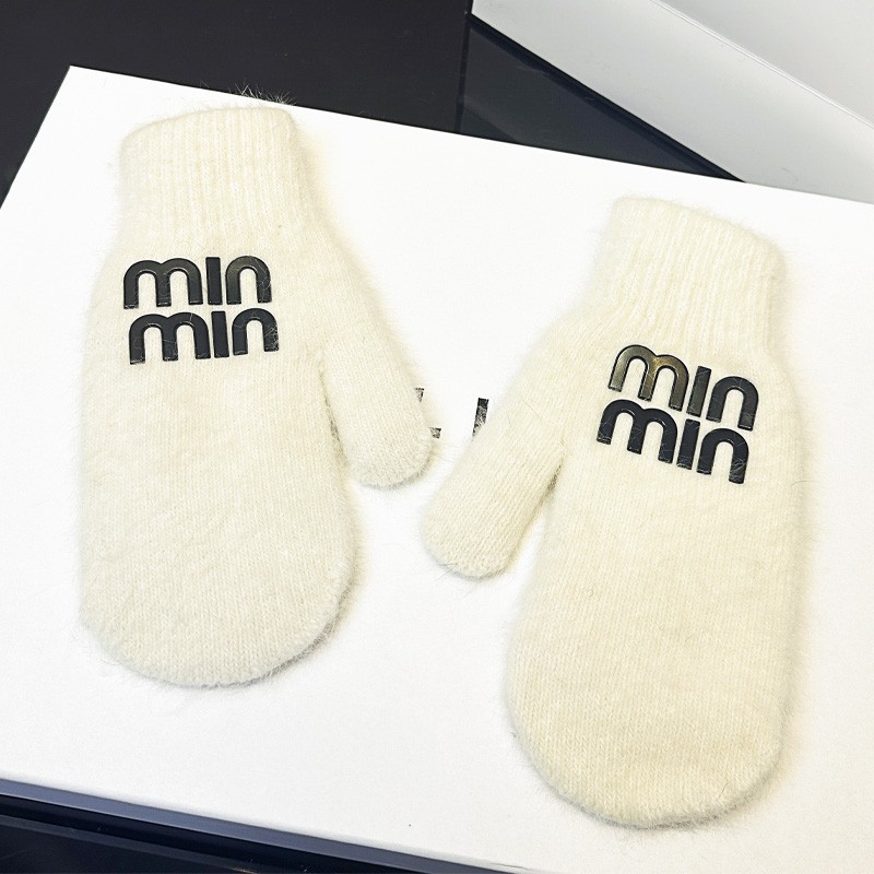 miu风兔毛手套女冬加厚保暖连指