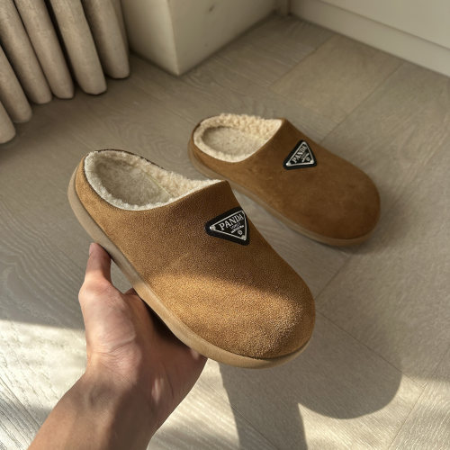 棉拖鞋女秋冬加绒包头毛毛勃肯鞋