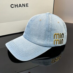 miu系软顶棒球帽韩国潮流水洗牛仔鸭舌帽女显脸小时尚 休闲遮阳帽