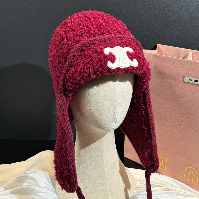 凯旋门毛绒包头护耳飞行帽显脸小