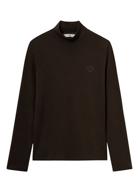 MIIWII末未25冬军绿色羊毛针织高领内搭修身羊毛打底衫女T254152