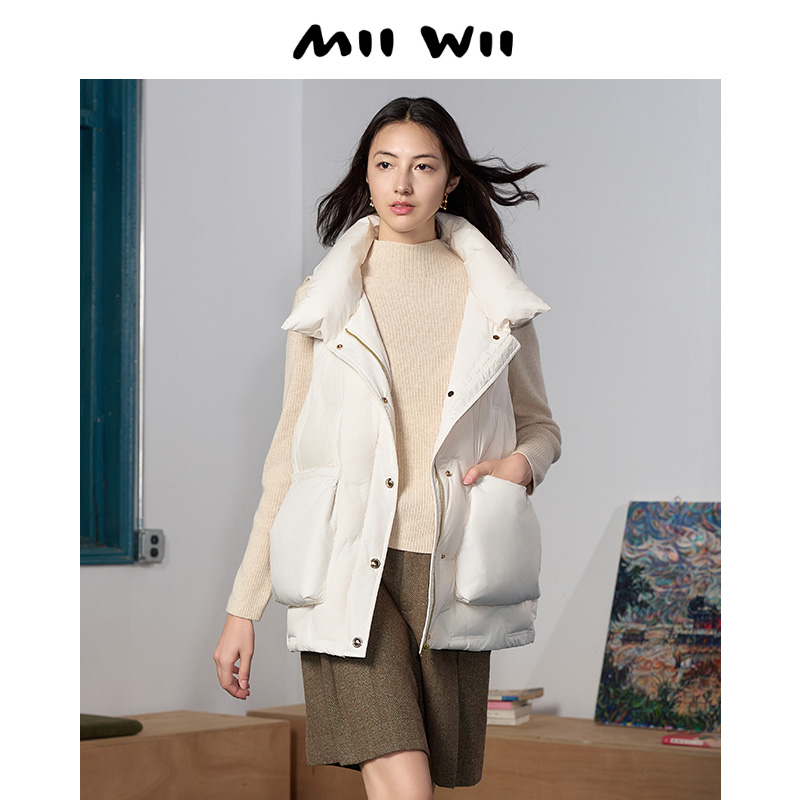 MIIWII/末·未米白色羽绒马夹