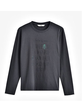 MIIWII末未25秋深灰色通勤百搭长袖上衣针织纯色正肩t恤女T253207