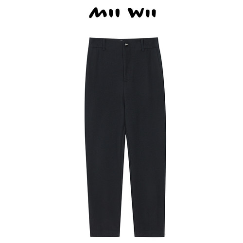 MIIWII/末·未黑色羊毛棉长裤