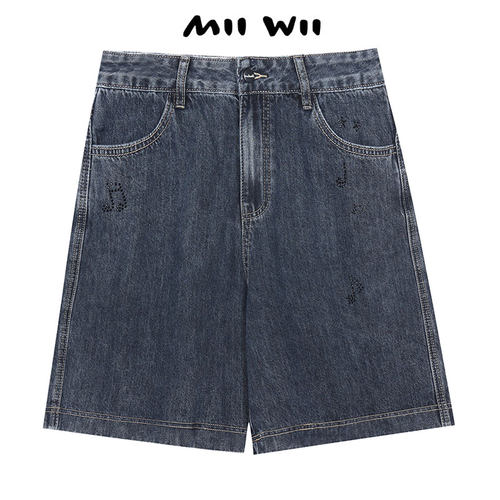 末未MIIWII蓝色牛仔短裤