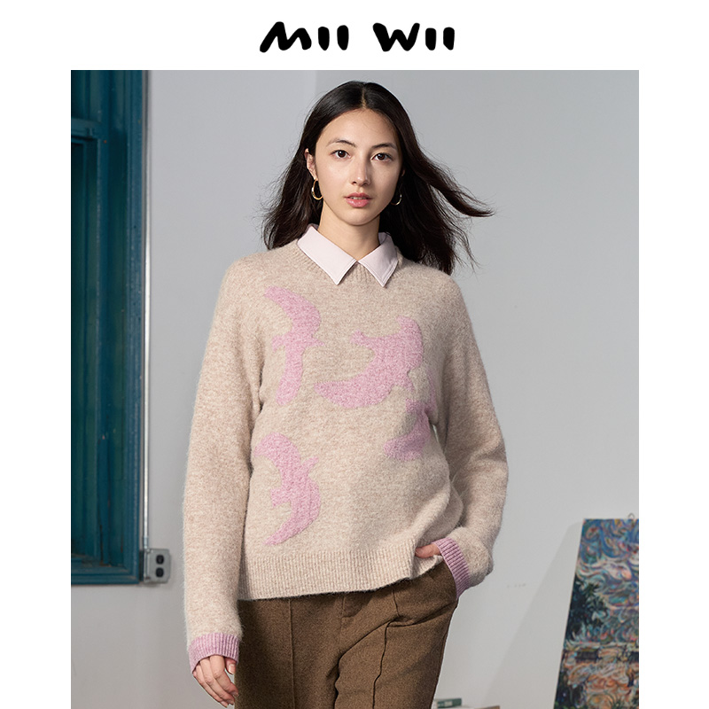 MIIWII/末·未米驼色套头衫