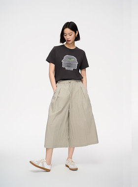 MIIWII末未25夏新款浅灰色宽松休闲裙裤女K252217