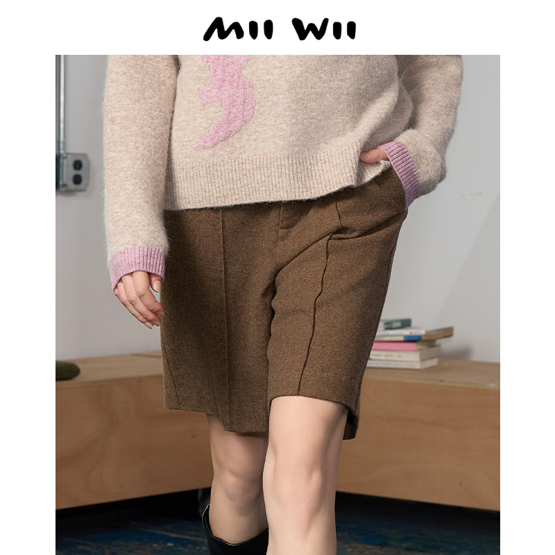 MIIWII/末·未咖羊毛呢五分裤