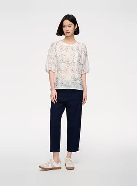 MIIWII末未25夏深蓝色牛仔长裤显瘦直筒裤原色牛仔裤女K252508