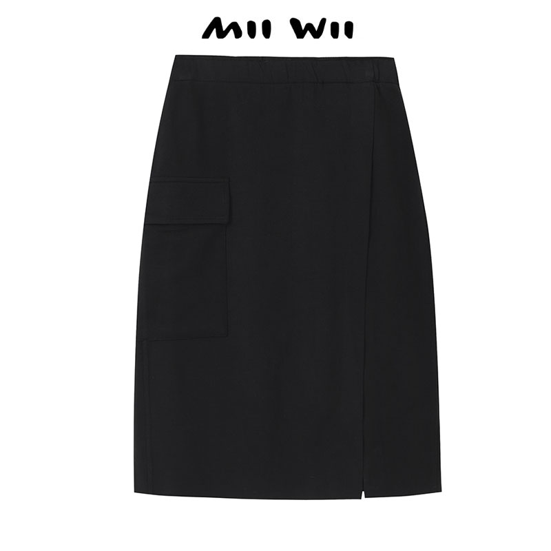 MIIWII/末·未黑色针织半裙