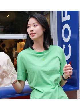 MIIWII末未24夏绿色针织短袖上衣T242106