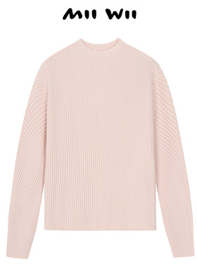 【断码清仓】末未MIIWII23冬粉色全羊毛套头衫X234251女士
