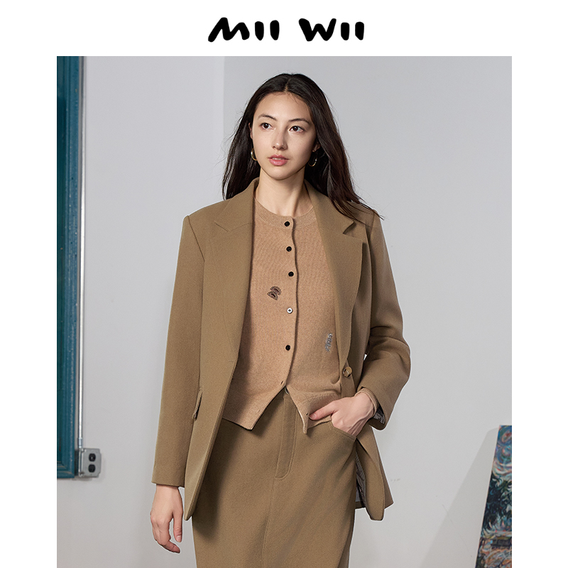 MIIWII/末·未驼色全羊毛西装