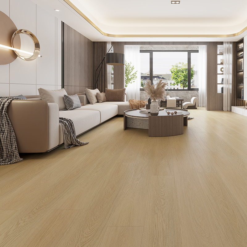 PM-03平面石晶WPC石塑地板spc锁扣木地板家用防水原木奶油风