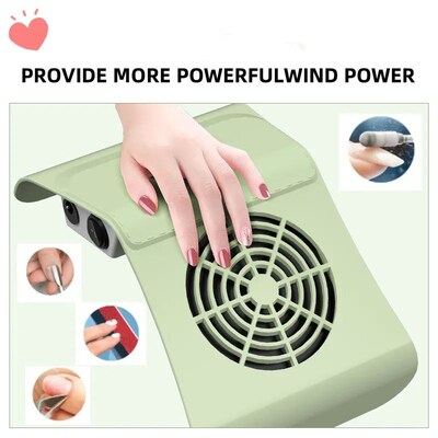 80W Nail Dust Collector With Two Fans Vacuum Cleaner Manicur